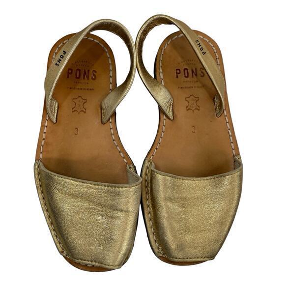Pons‎ Avarcas 510A Classic Style Metallic Gold Sling Back Flats Spain Gir… - Picture 4 of 9